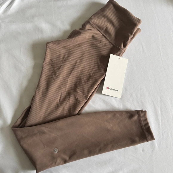🆕🤎 Lululemon Wunder Train High Rise Ribbed Tight 28” - Taupetastic - Picture 1 of 9